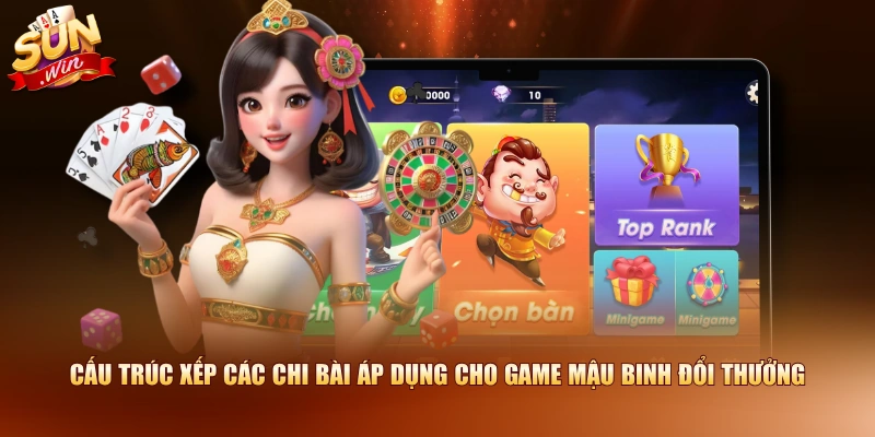 Cấu trúc xếp các chi bài áp dụng cho game Mậu Binh đổi thưởng