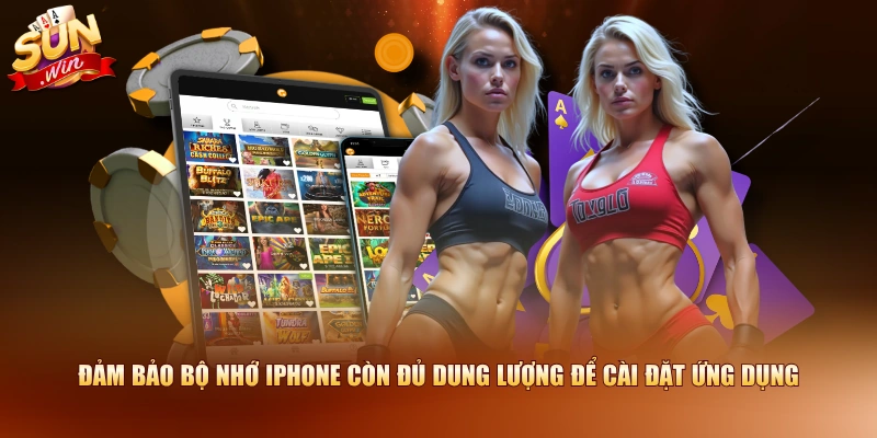 Đảm bảo bộ nhớ iPhone còn đủ dung lượng để cài đặt ứng dụng