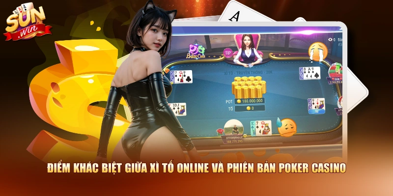 Điểm khác biệt giữa Xì Tố online và phiên bản Poker Casino