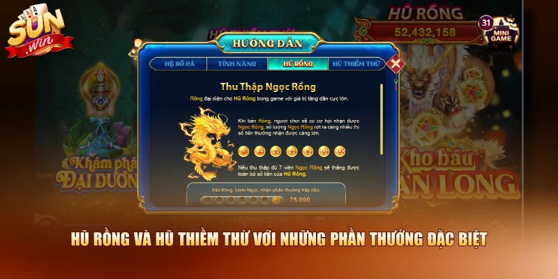 Khám Phá Trò Chơi SUN Cá Với Nhiều Tính Năng Đặc Biệt 3 Hũ Rồng và Hũ Thiềm Thừ với những phần thưởng đặc biệt