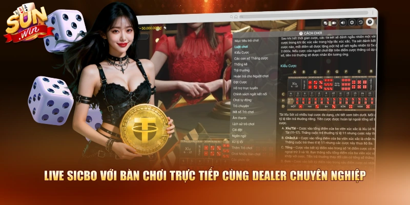 Live Sicbo - Đa Dạng Cửa Cược Cùng Nhiều Tính Năng Nổi Bật 1 Live Sicbo với bàn chơi trực tiếp cùng dealer chuyên nghiệp