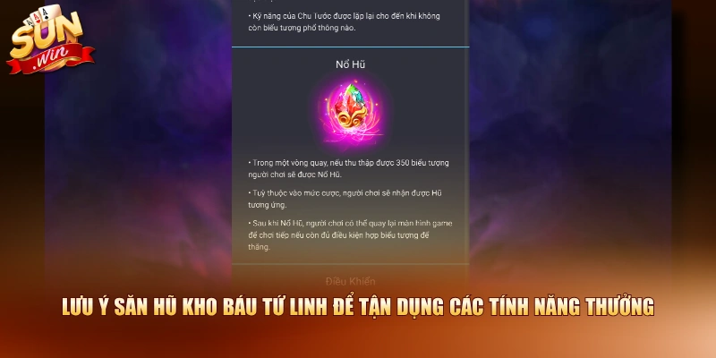 Lưu ý săn hũ kho báu tứ linh để tận dụng các tính năng thưởng