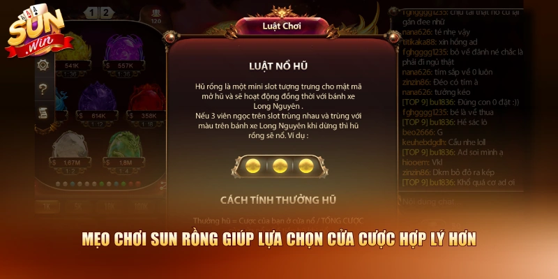 Mẹo chơi SUN Rồng giúp lựa chọn cửa cược hợp lý hơn