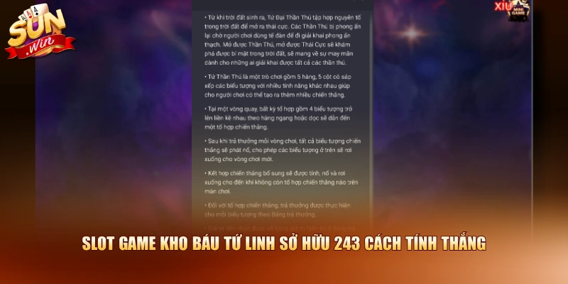 Slot game kho báu tứ linh sở hữu 243 cách tính thắng