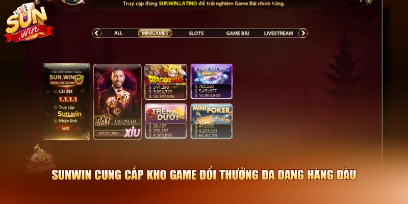 Giới Thiệu SUNWIN 3 SUNWIN cung cấp kho game đổi thưởng đa dạng hàng đầu