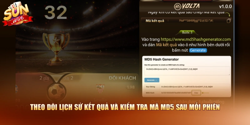 Theo dõi lịch sử kết quả và kiểm tra mã MD5 sau mỗi phiên 