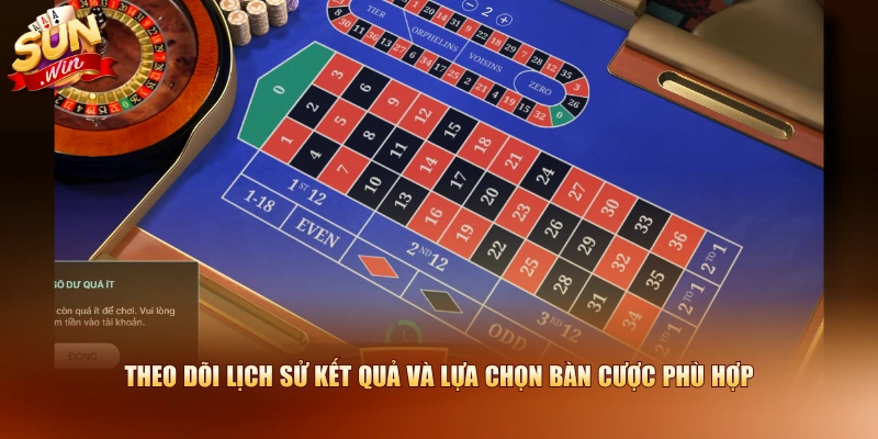 Theo dõi lịch sử kết quả và lựa chọn bàn cược phù hợp 